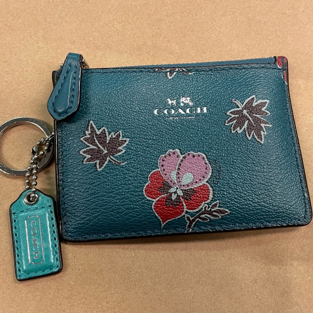 Coach Teal Floral Wallet